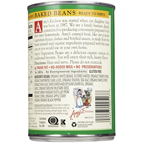 Amys Organic Vegetarian Baked Beans, 15 Oz, 3 Pk