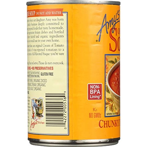 Amys, Soup Chunky Tomato Bisque Organic, 14.5 Ounce