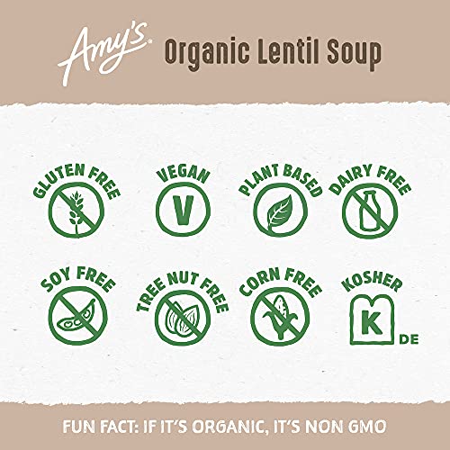 Amys Organic Lentil Soup, Non Gmo, Usda Organic, Vegan, 14.5-Ounce
