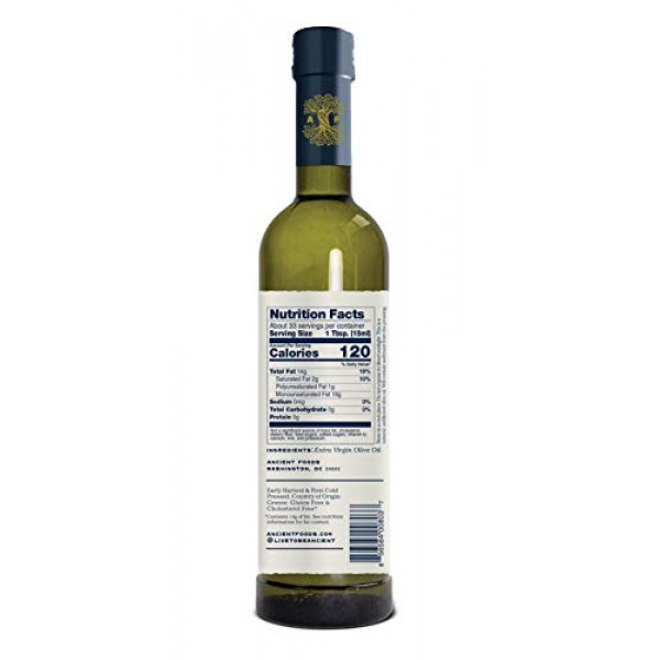 Ancient Foods Greek Extra Virgin Olive Oil - PDO Cold Pressed fr...