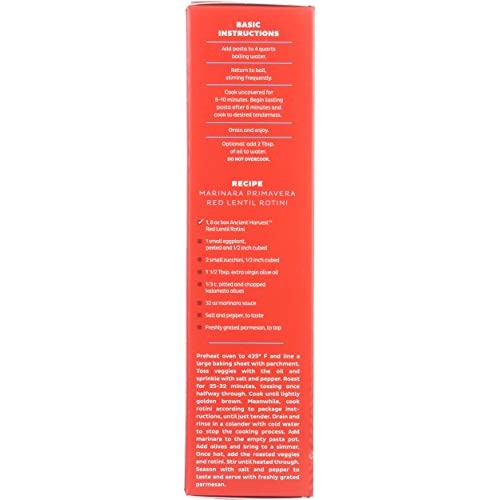 Ancient Harvest, Pow!, Pasta, Red Lentil Rotini, 8 Oz