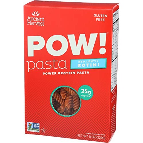 Ancient Harvest, Pow!, Pasta, Red Lentil Rotini, 8 Oz