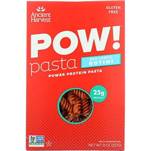 Ancient Harvest, Pow!, Pasta, Red Lentil Rotini, 8 Oz