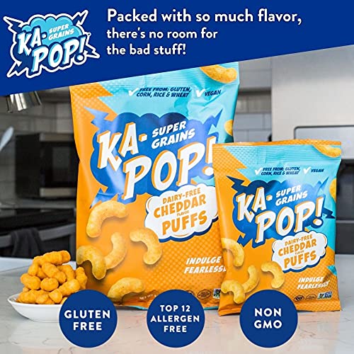 Ka-Pop! Ancient Grain Puffs, Dairy Free Cheddar 1Oz, Pack Of 24