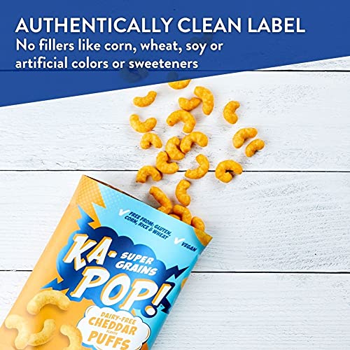 Ka-Pop! Ancient Grain Puffs, Dairy Free Cheddar 1Oz, Pack Of 24
