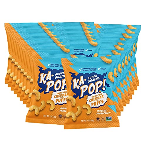 Ka-Pop! Ancient Grain Puffs, Dairy Free Cheddar 1Oz, Pack Of 24
