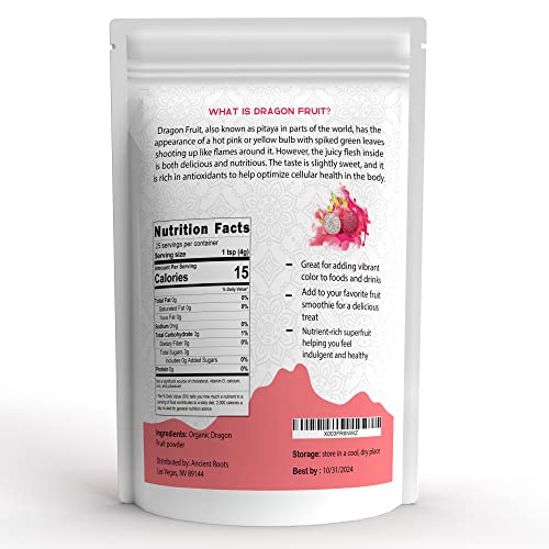 Ancient Roots Dragon Fruit Powder - All-Natural Food Coloring, F...
