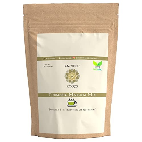 Ancient Roots Turmeric Matcha Mix - With Cinnamon, Ginger, and B...