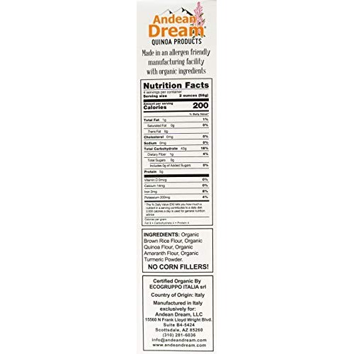 Andean Dream Organic Penne Pasta With Turmeric 8 Pack