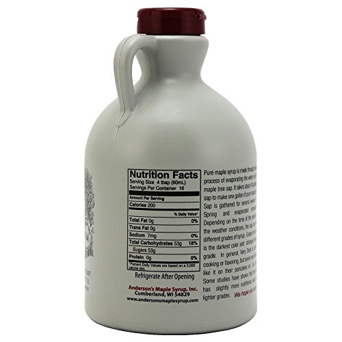 Andersons Pure Maple Syrup, Grade A Very Dark/Grade B, 32 Ounce