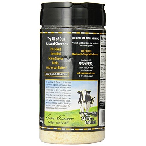 Andrew &Amp; Everett Hormone Free Grated Parmesan Cheese, 7 Oz Conta