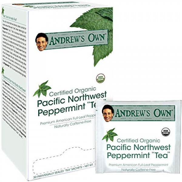 Andrew Lessman Tea - Peppermint Tea 30 Sachets - Certified Organ...