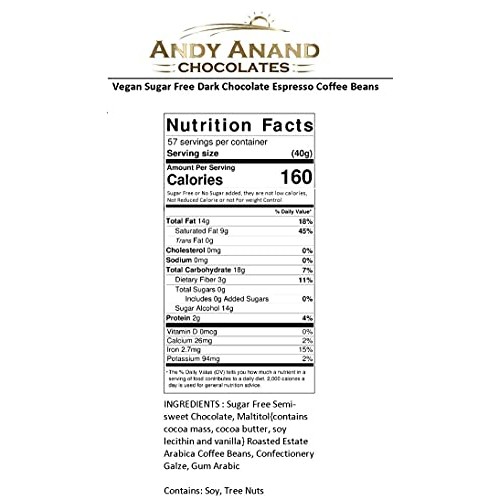 Andy Anands Bulk Sugar Free Dark Chocolate Coffee Beans For Who