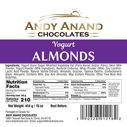 Andy Anand Premium California Greek Yogurt Almonds In Gift Baske