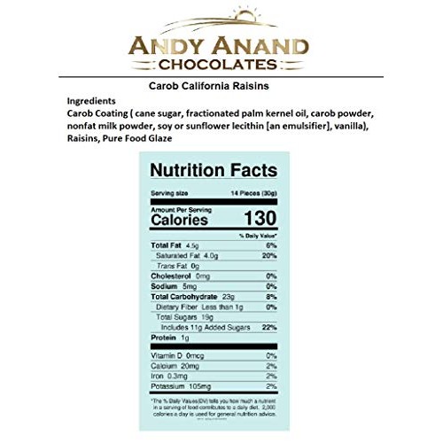 Andy Anand Carob California Raisins, Tastes Like Chocolate. Amaz