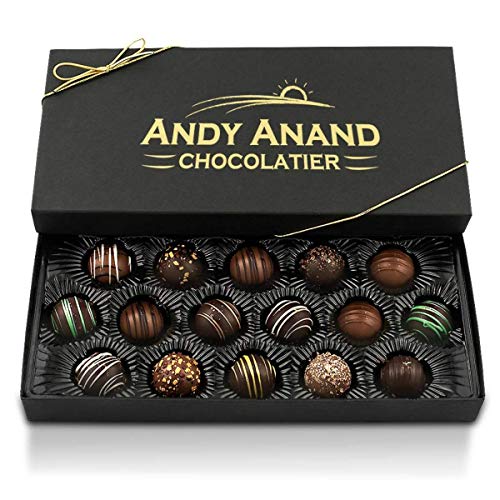 Andy Anand Dark Chocolate Truffles 16 Pcs Of Champagne, Rum, Ama