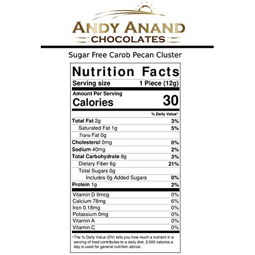 Andy Anand Sugar Free Carob Pecan Cluster, Tastes Like Chocolate