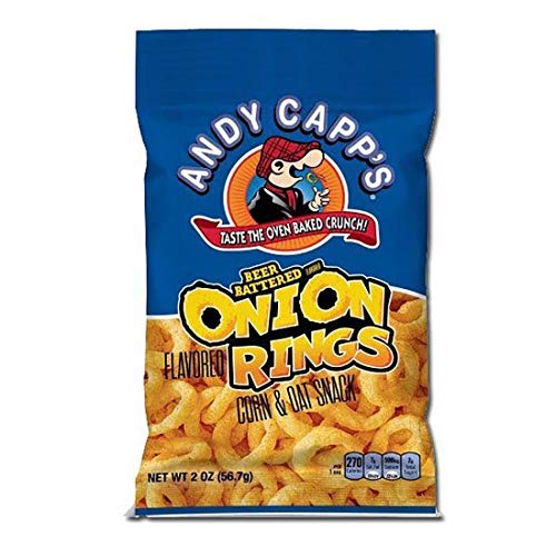 Andy Capps Beer Battered Onion Rings Baked Oat and Corn Snacks,...