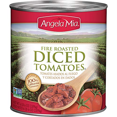 Angela Mia Fire Roasted Diced Tomatoes, 102 Ounce Pack Of 6