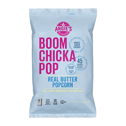 Angies Boomchickapop Real Butter Popcorn, 4.4 Ounce Bag Pack O