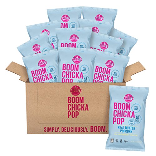 Angies Boomchickapop Real Butter Popcorn, 4.4 Ounce Bag Pack O
