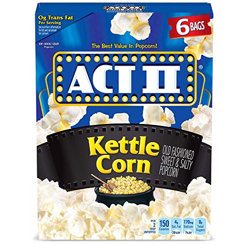 Act Ii Kettle Corn Microwave Popcorn Bags, 6-Count Pack Of 6