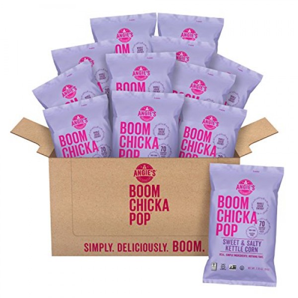 Angies Boomchickapop Sea Salt Popcorn, 1.25 Ounce Bag Pack Of 12