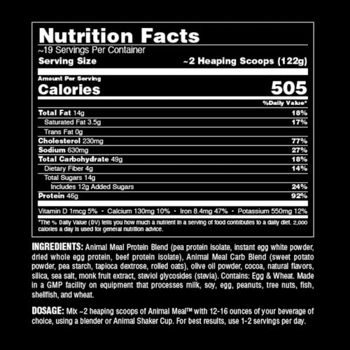 Animal Meal - All Natural High Calorie Meal Shake - Egg Whites,