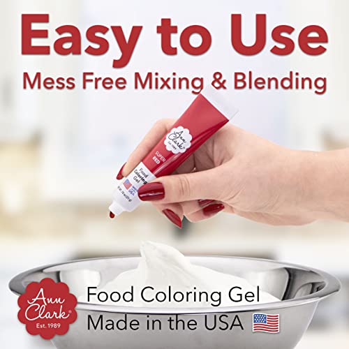 Ann Clark Professional-Grade Food Coloring Gel Made In Usa, 12-Pack