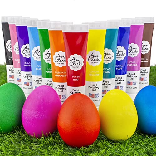 Ann Clark Professional-Grade Food Coloring Gel Made In Usa, 12-Pack