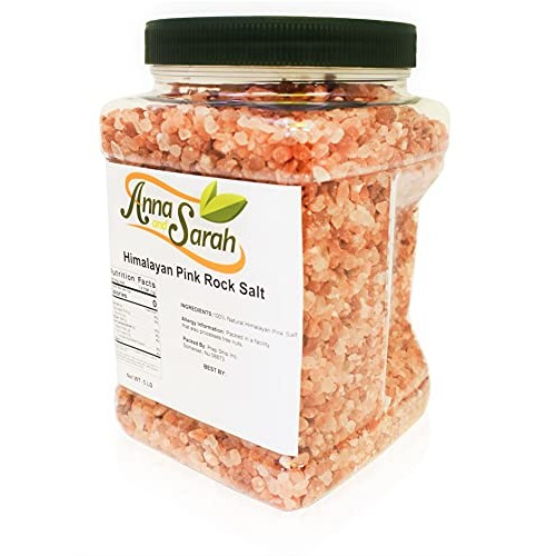 Anna and Sarah Himalayan Pink Rock Salt in Jar, 5 Lbs