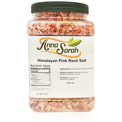 Anna and Sarah Himalayan Pink Rock Salt in Jar, 5 Lbs