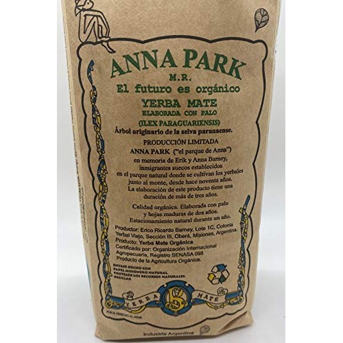 Anna Park Yerba Mate - Organic - 1.1 Lb / 500 G / 17.6 Oz