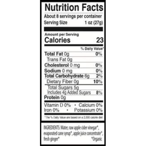 Organic Apple Cider Ginger Shrub - Drink &Amp; Cocktail Mix