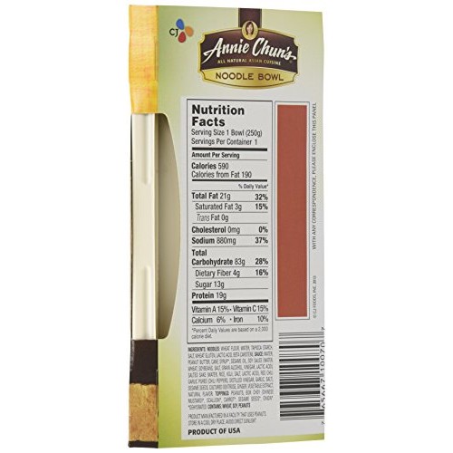 Annie Chun’S Peanut Sesame Noodle Bowl, 8.7 Ounce