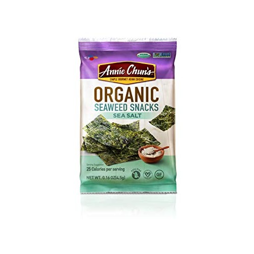 Annie Chuns Organic Seaweed Snacks, Sea Salt, 0.16 Oz Pack Of 12
