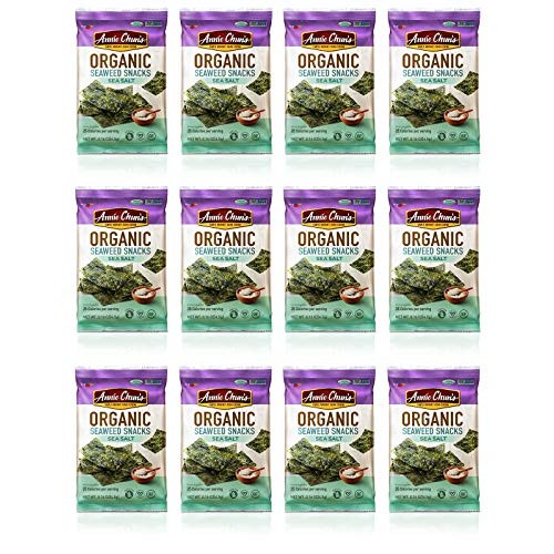 Annie Chuns Organic Seaweed Snacks, Sea Salt, 0.16 Oz Pack Of 12
