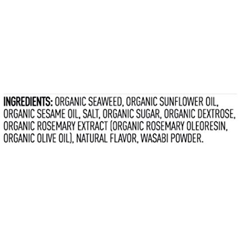 Annie Chuns Organic Seaweed, Wasabi, 0.35-Oz 12 Count, Keto,