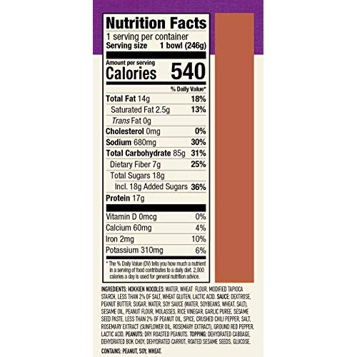 Annie Chuns Peanut Sesame Noodle Bowl | Non-Gmo, Vegan, Shelf-S