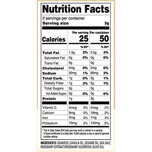 Annie Chuns Roasted Seaweed Snacks, Sesame, 0.35-Ounce Pack Of