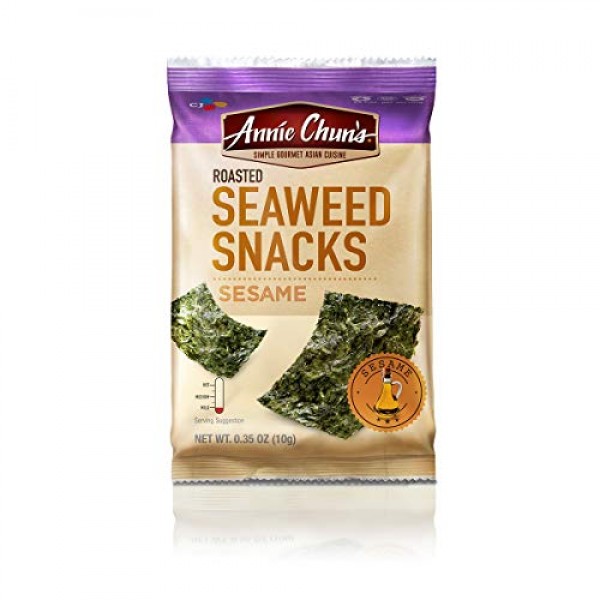 Annie Chuns Roasted Seaweed Snacks, Sesame, 0.35-ounce Pack of...