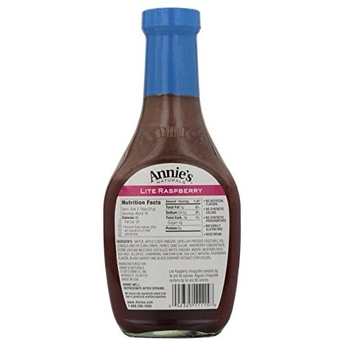 Annie`S Natural Dressing ,Lite Raspberry ,8 Fl Oz, Pack Of 3