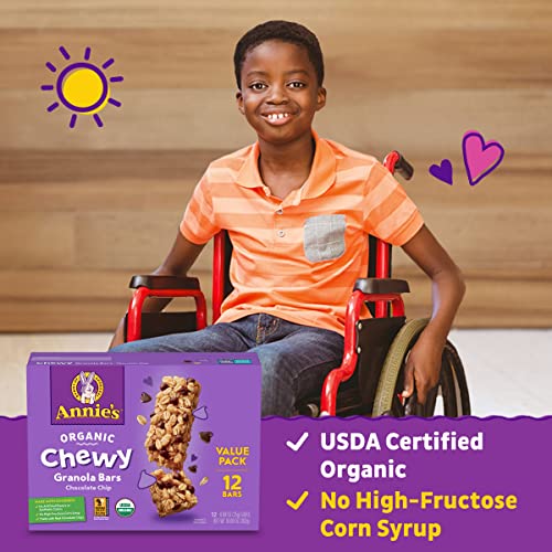 Annies Organic Chewy Granola Bars, Chocolate Chip, 12 ct