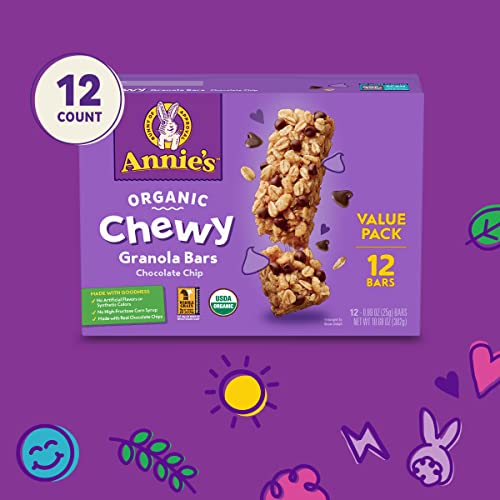 Annies Organic Chewy Granola Bars, Chocolate Chip, 12 ct