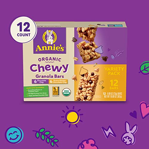 Annies Organic Chewy Granola Bars, Peanut Butter Chocolate Chip...