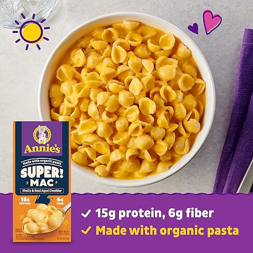 Annies Super! Mac, Protein Macaroni And Cheese Dinner, Shells &...