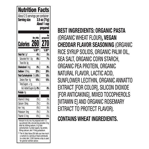 Annie’s Vegan Mac and Cheddar Flavor Organic Pasta, 6 Oz