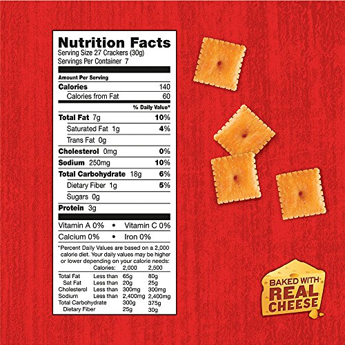 Annies Cheddar Squares, Baked Cheese Crackers, 7.5 Oz Box