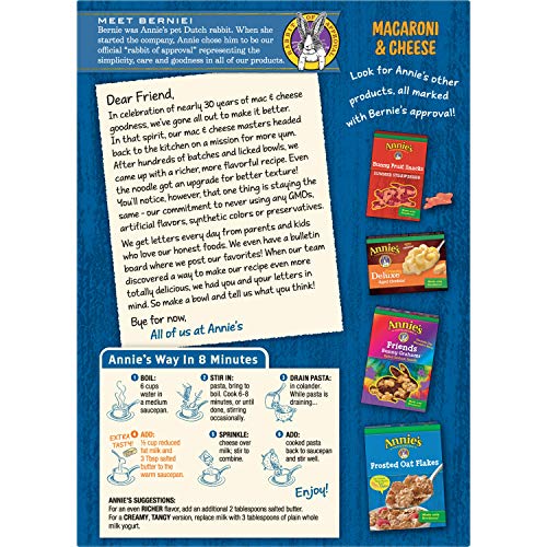 Annies Classic Mild Cheddar Macaroni And Cheese, Family Size, 1