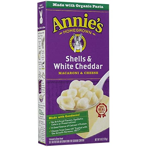 Annies Homegrown Macaroni & Cheese - Shells & White Cheddar - 6 oz